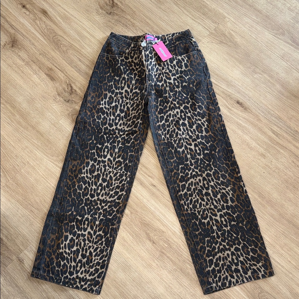 Edikted Animal Print High-Waist Pants